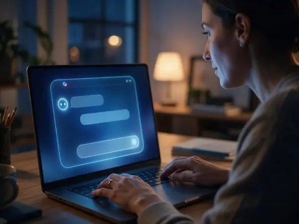 Business owner asking an AI assistant for a recommendation
